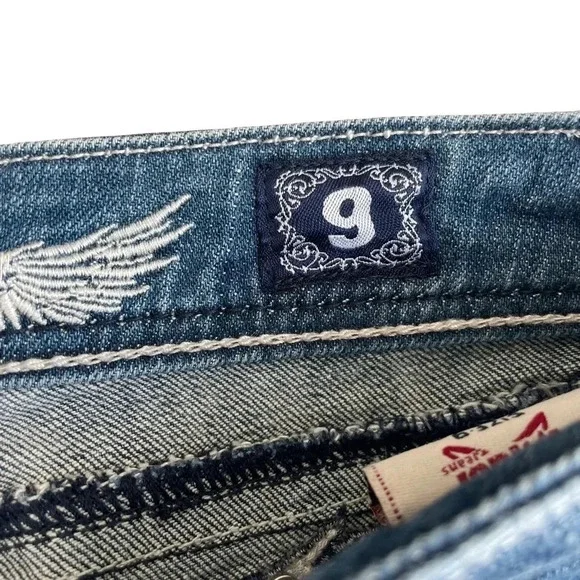 La Idle USA Jeans rhinestones metal embellished • Size 9 • 31/34 - Picture 6 of 8